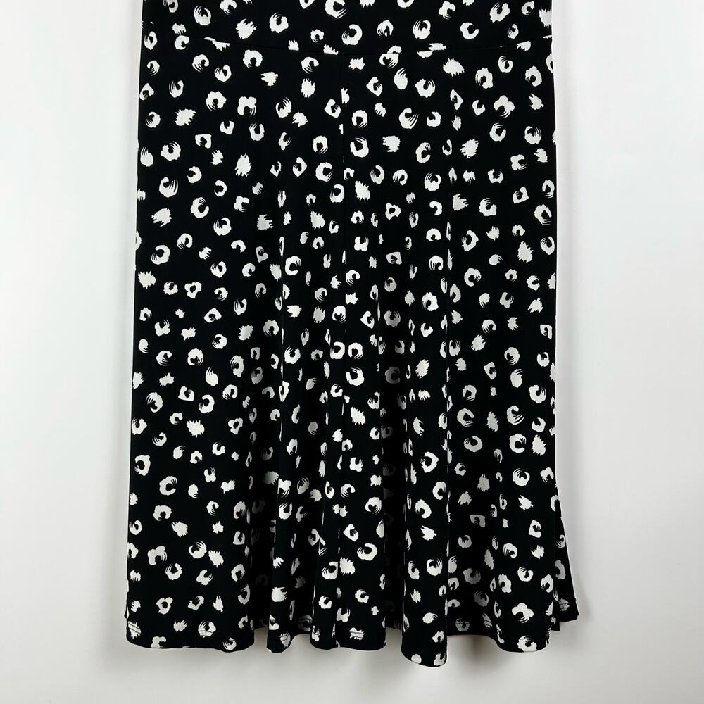 Gilli Nancy Faux Printed Black White Knee Length Dress Scoop Back Womens Sz L - Picture 5 of 11